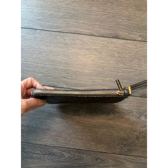 Kendra Scott Metallic Woven Wristlet Detachable Strap Purse Dark Iridescent OS - Picture 10 of 15